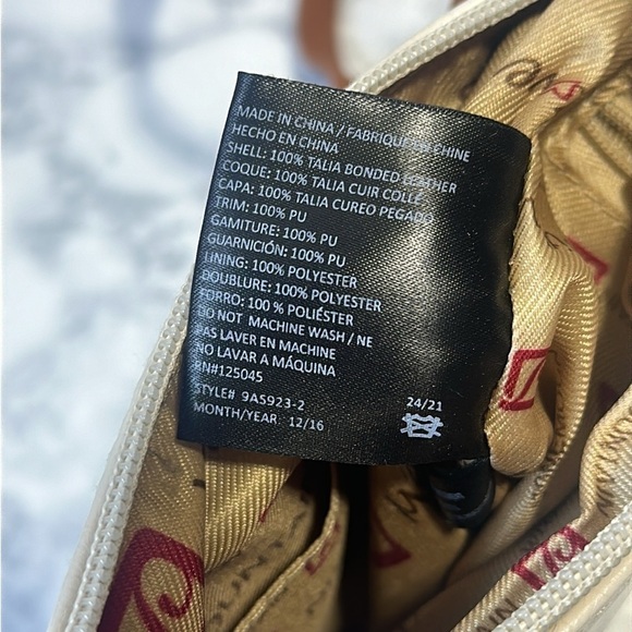 Stone Mountain Nappa leather cream cognac black colorblock small crossbody bag - Picture 7 of 8